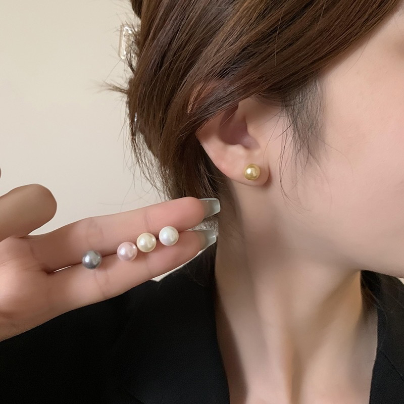 S925银针轻奢一周五色时尚个性耳钉1030