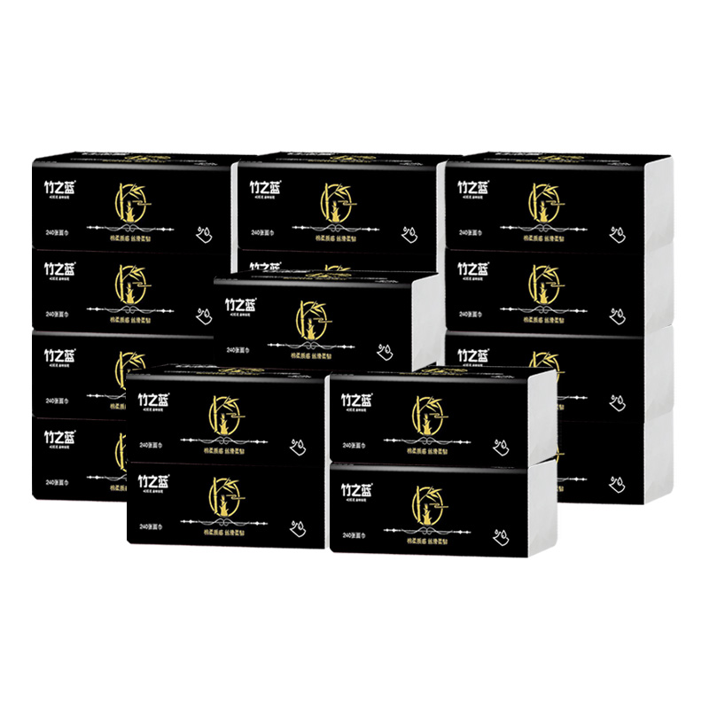 【店铺专属】竹之蓝便携30包240张4层加厚抽纸车载家用超薄质感丝滑