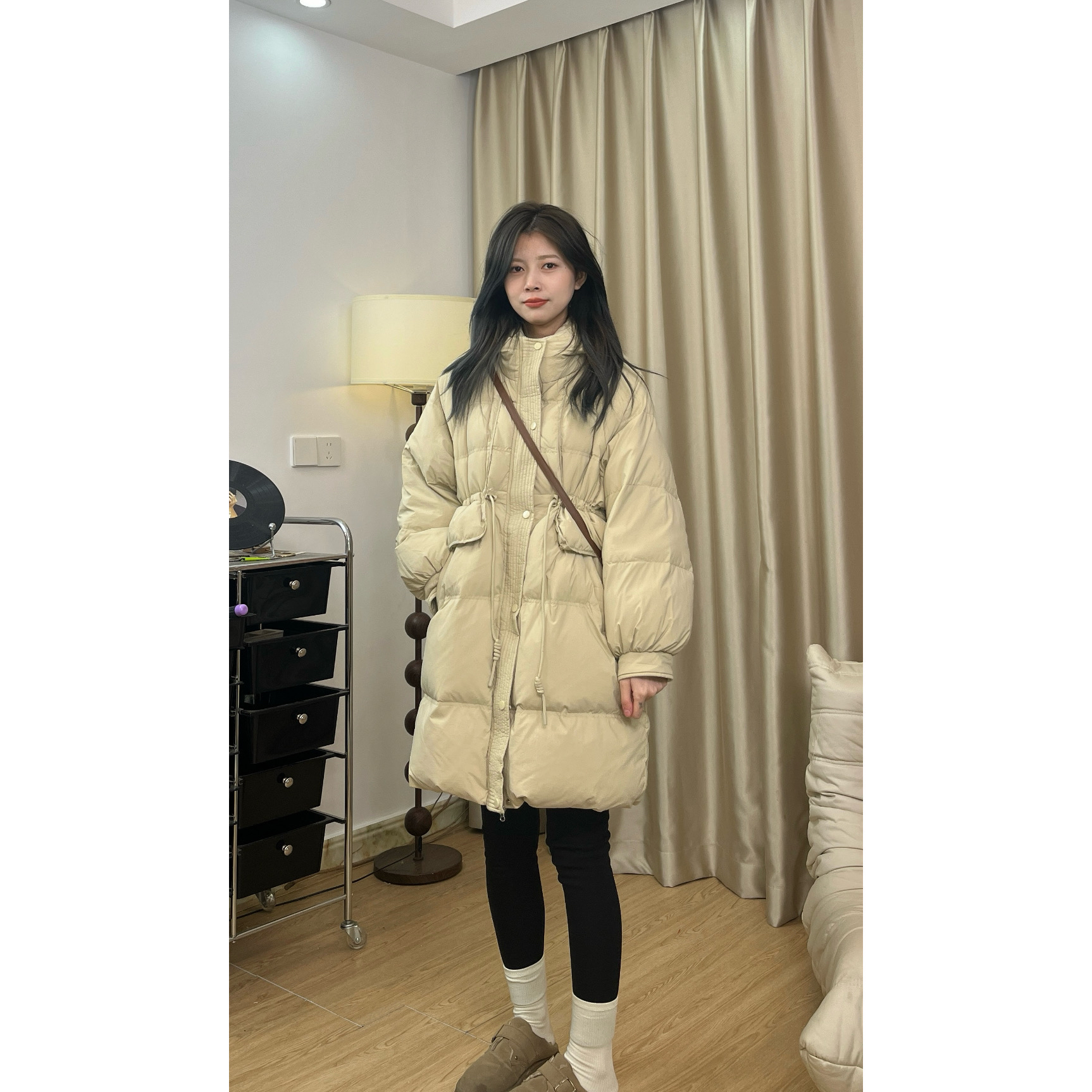 陈左一 |【云朵抱抱】面包羽绒服中长款宽松连帽显瘦白鸭绒外套