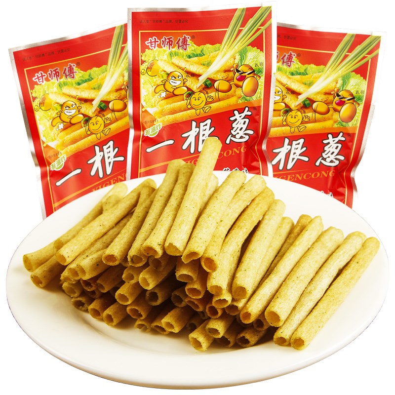 一根葱袋装薯片8090后童年怀旧小吃货葱香味休闲食品膨化薯条零食