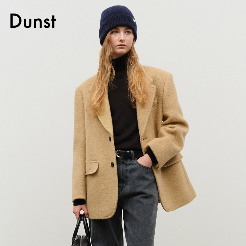 Dunst中性百搭羊驼绒秋冬毛呢西装大衣UDJA4D123