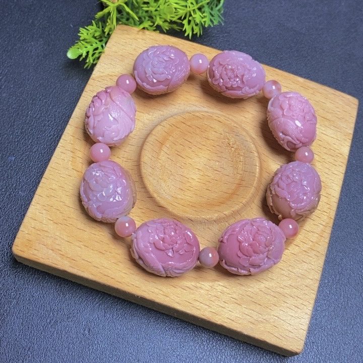 天然盐源玛瑙收藏级老矿老料大师工凤穿牡丹雕刻手串手链单圈多圈