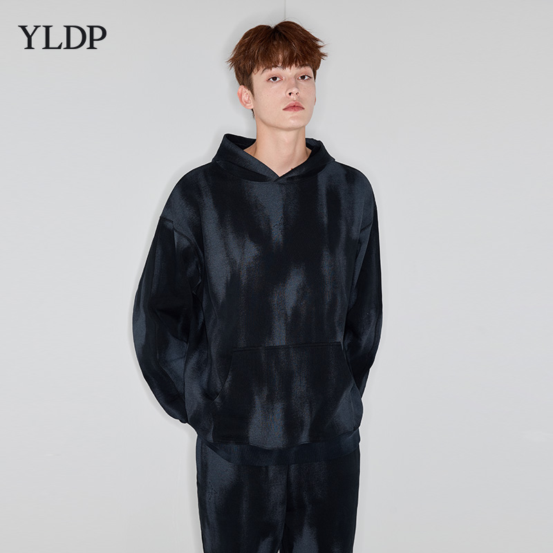 YLDP街潮八芒星复古扎染连帽卫衣束脚裤运动套装