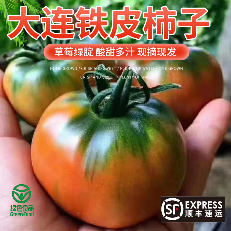 【绿色食品】4斤大连正宗铁皮柿子草莓西红柿酸甜可口碱地草莓番茄