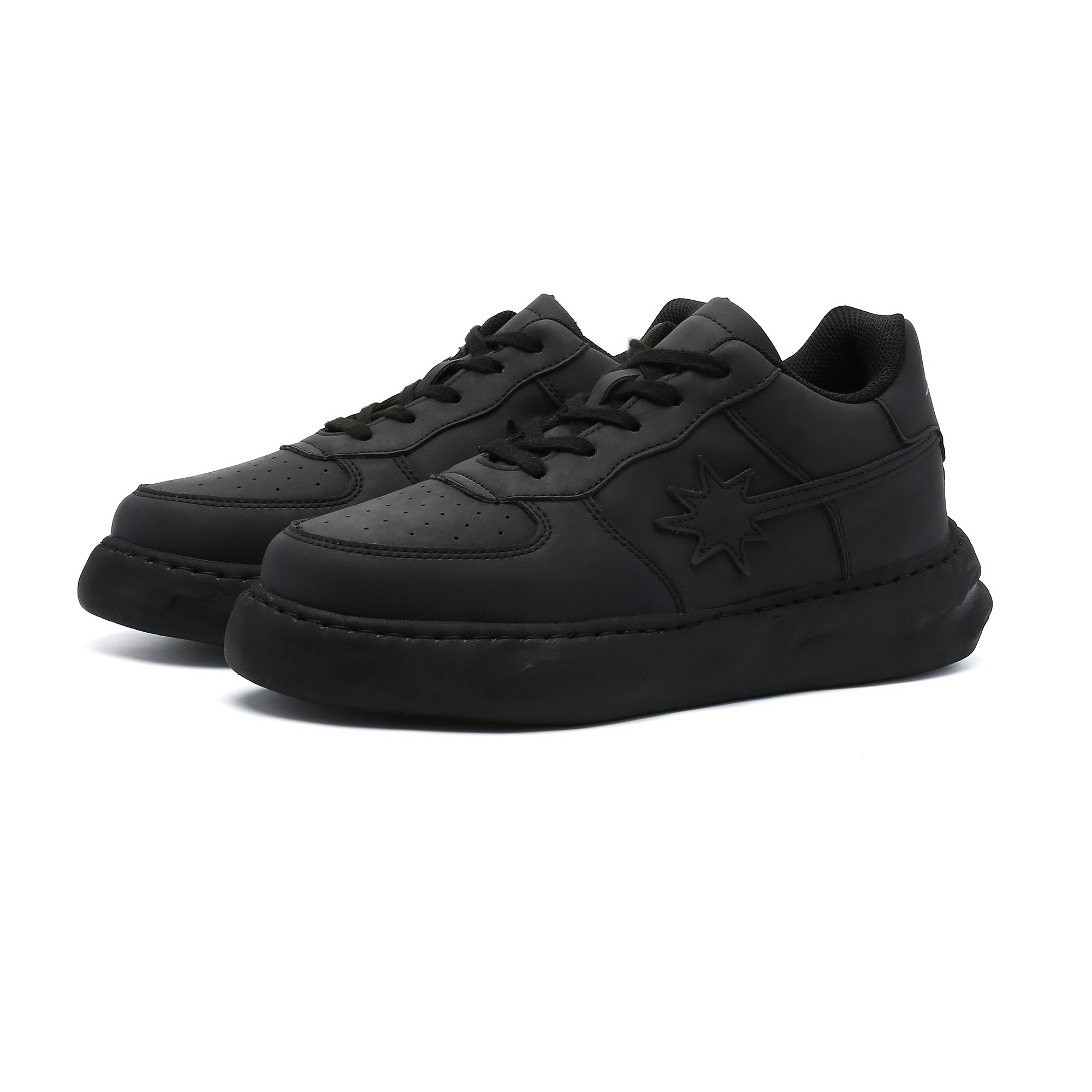 STAR WALK ANSWER.冬季款黑武士休闲厚底百搭ins情侣鞋纯黑男女鞋