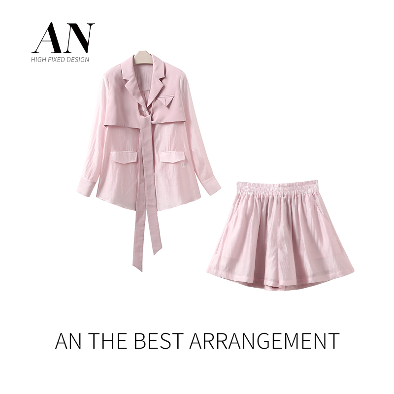 AN高定【诺茜】时尚设计师款高定韩版衬衫套装AT2304087
