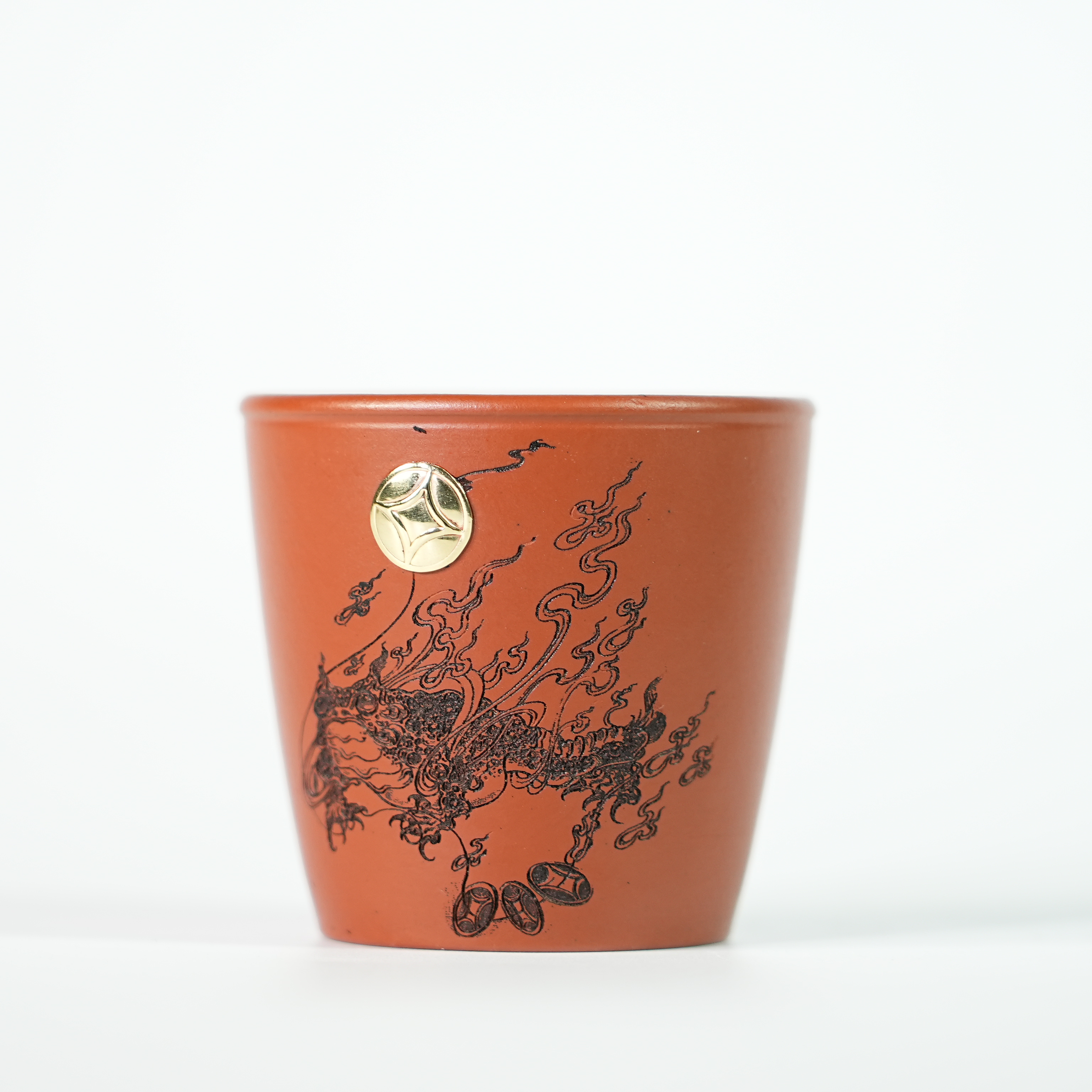 三壶 福缘滚滚杯 60cc 朱泥 SH0016