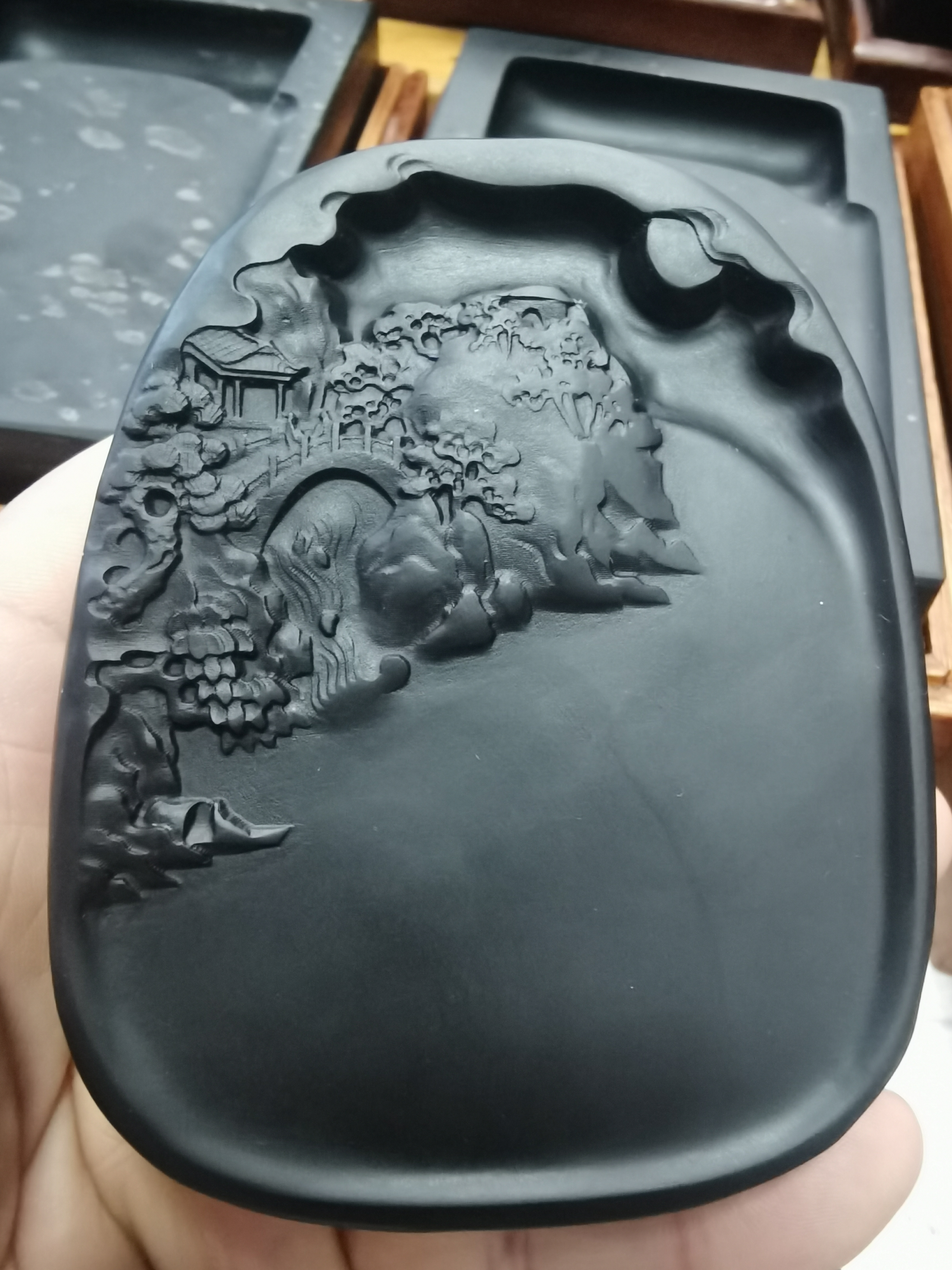 歙砚新款9*7*2纯净无瑕小楷砚台