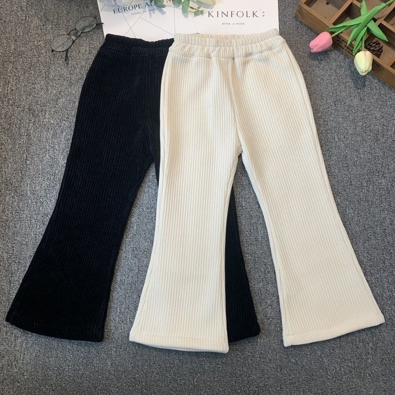 【小扬哥推荐】女童加绒加厚童裤冬季灯芯绒喇叭裤休闲保暖裤百搭