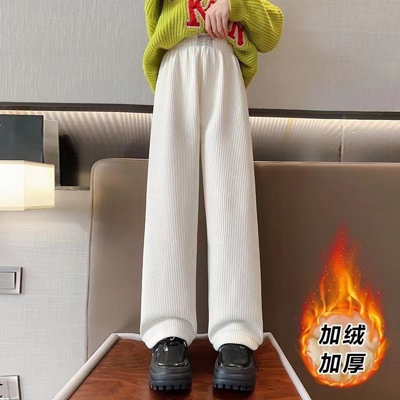 【小扬哥推荐】女童裤子秋冬款加绒直筒裤中大童冬季灯芯绒阔腿裤
