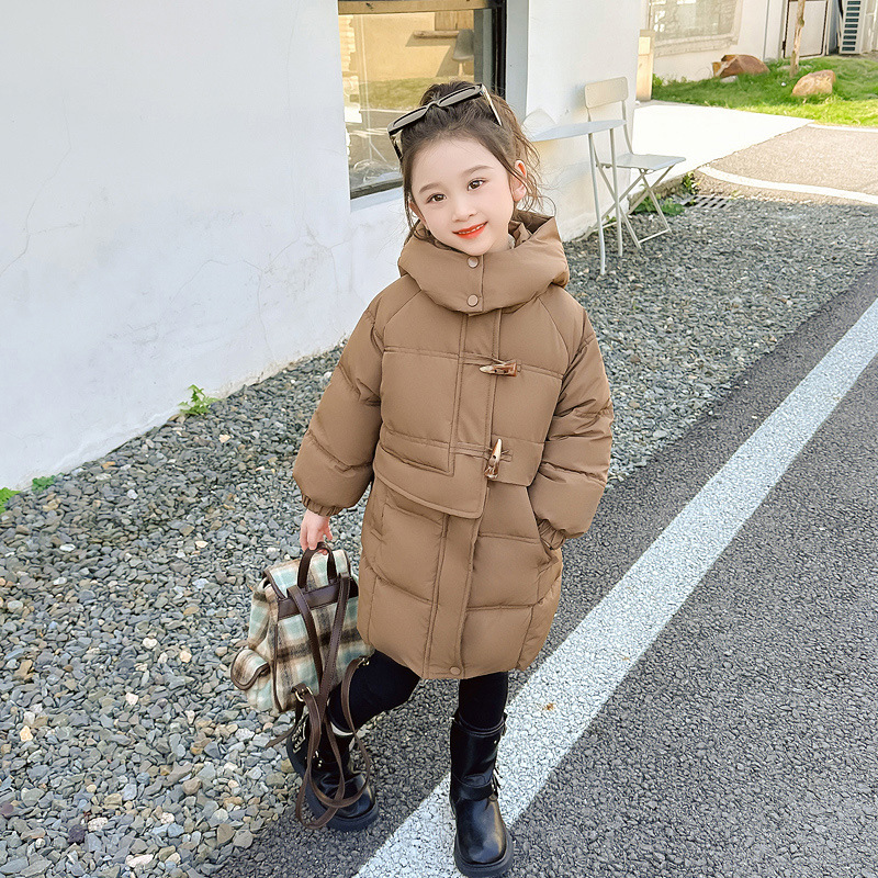 女童冬季加厚棉袄2023新款洋气时尚棉服中长款儿童冬款女宝棉衣潮