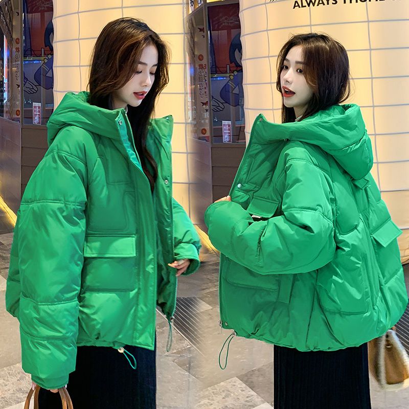 保暖秋冬加厚时尚潮流网红休闲百搭小个子大码棉服女款斤棉衣宽松