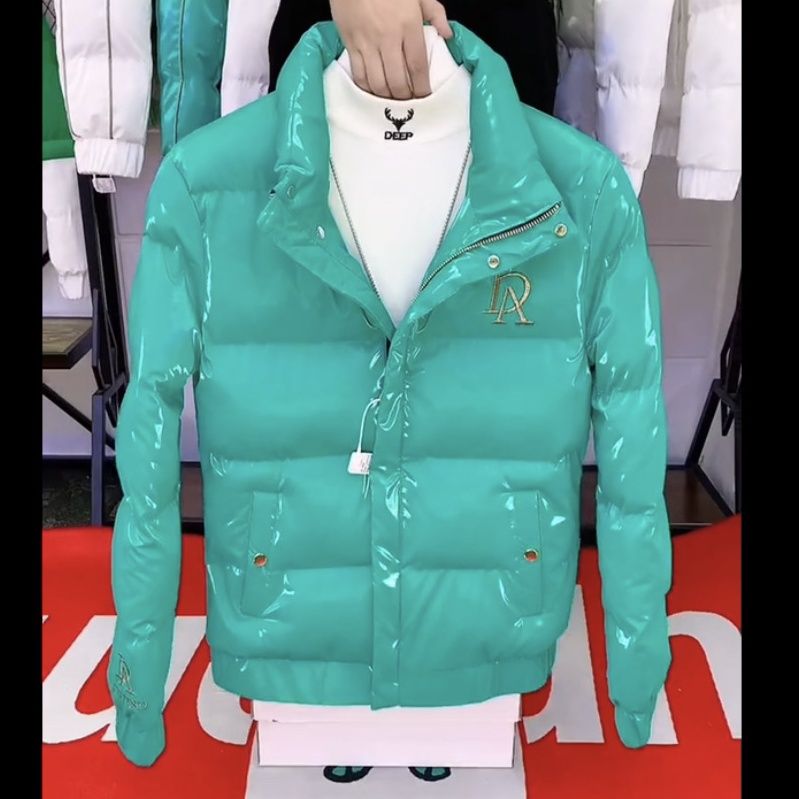 印花时尚百搭潮流韩版免洗炫彩冬季纯色保暖羽绒棉服男棉衣男士袄