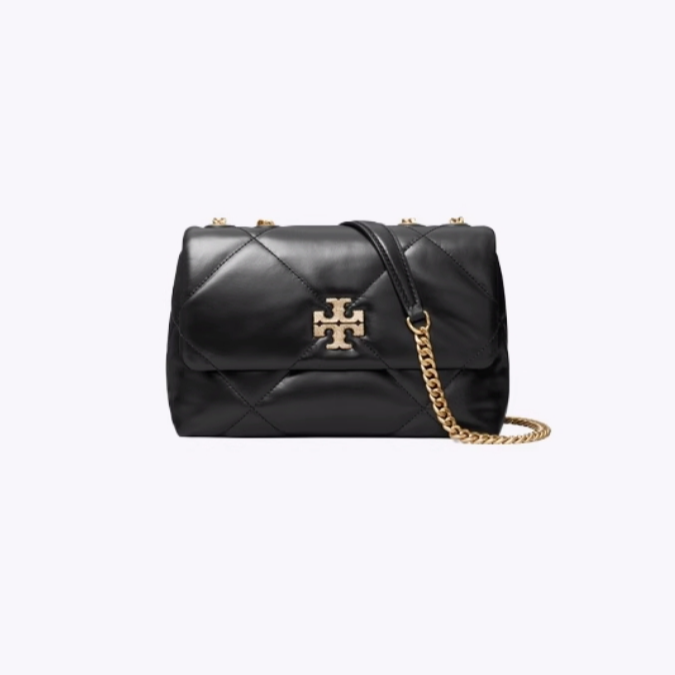 Tory Burch汤丽柏琦预售 KIRA黑色小号钻扣单肩包161287-001 样包