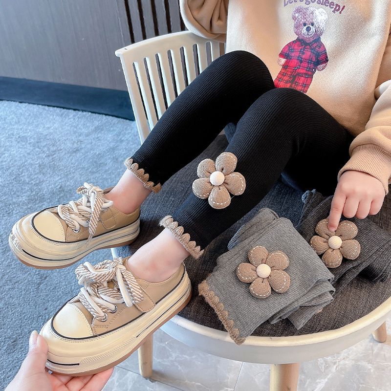 巴拉甄选女童秋冬加绒加厚裤子宝宝秋季打底裤儿童春秋款外穿洋气