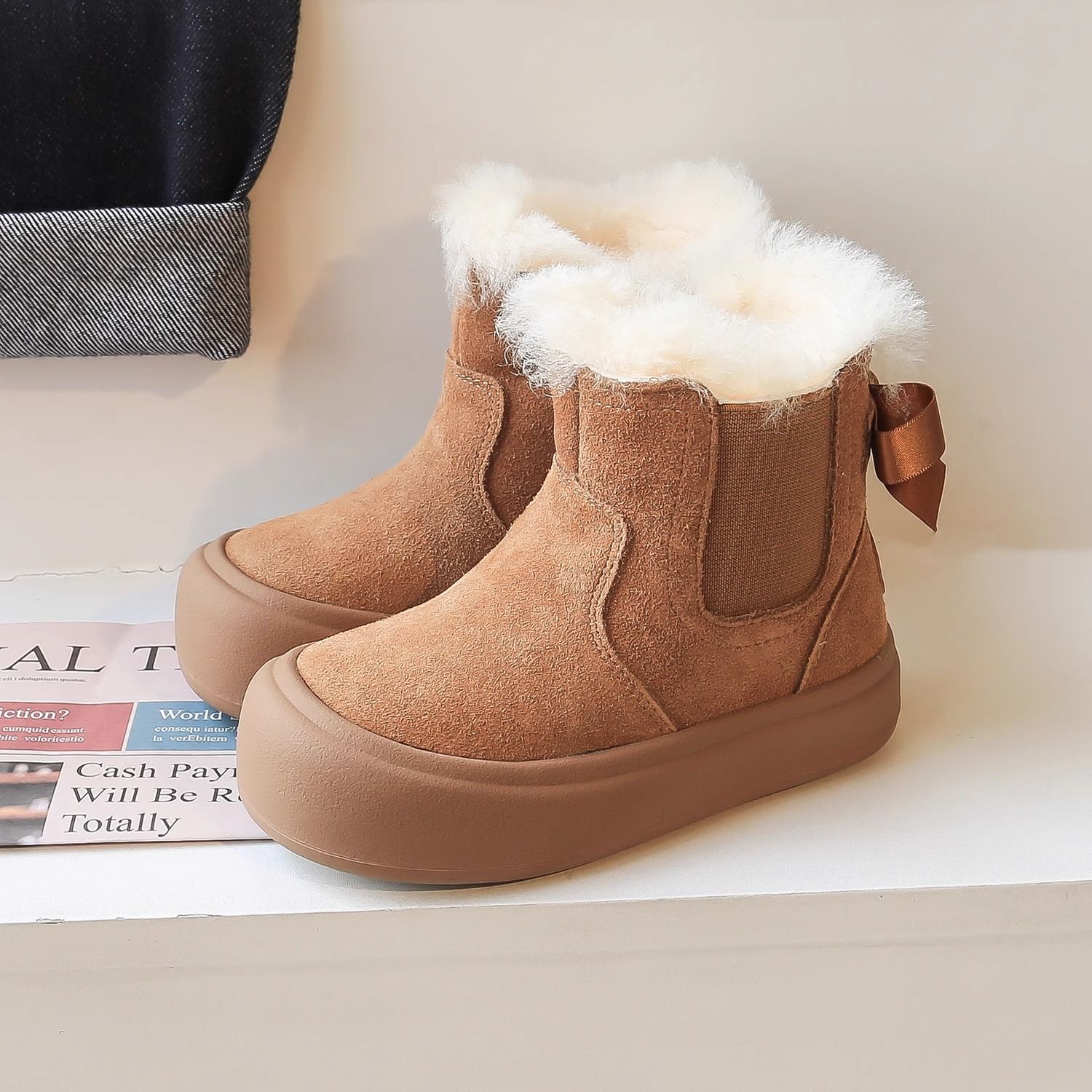 【特价清仓】女童鞋雪地靴2023新款冬季儿童大棉鞋男童加绒加厚女