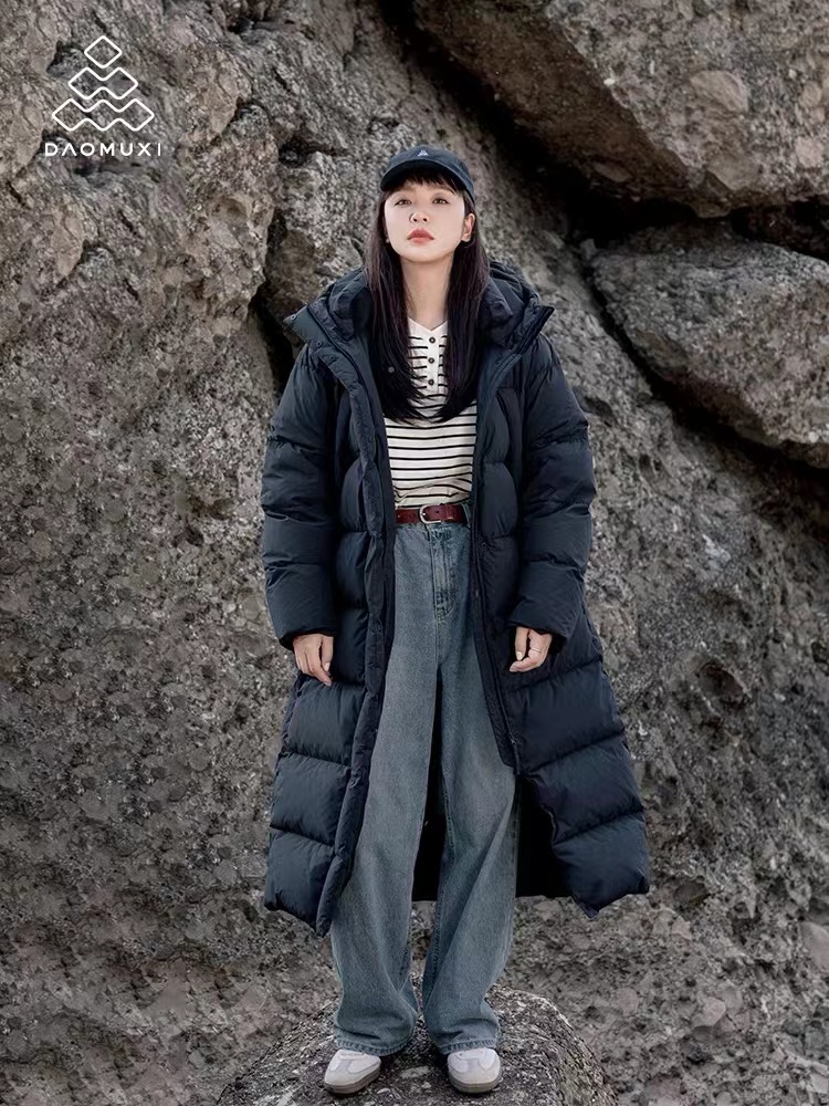 新款加厚宽松百搭秋冬休闲长款外套鹅绒服女面包时尚RQ2107