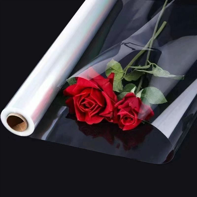 玻璃纸塑料opp膜 透明鲜花包装纸烘焙花束花泥保水花艺包花材料厂