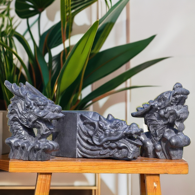 石雕石头青石龙头吐水喷水流水摆件庭院花园假山水池出水景观装饰