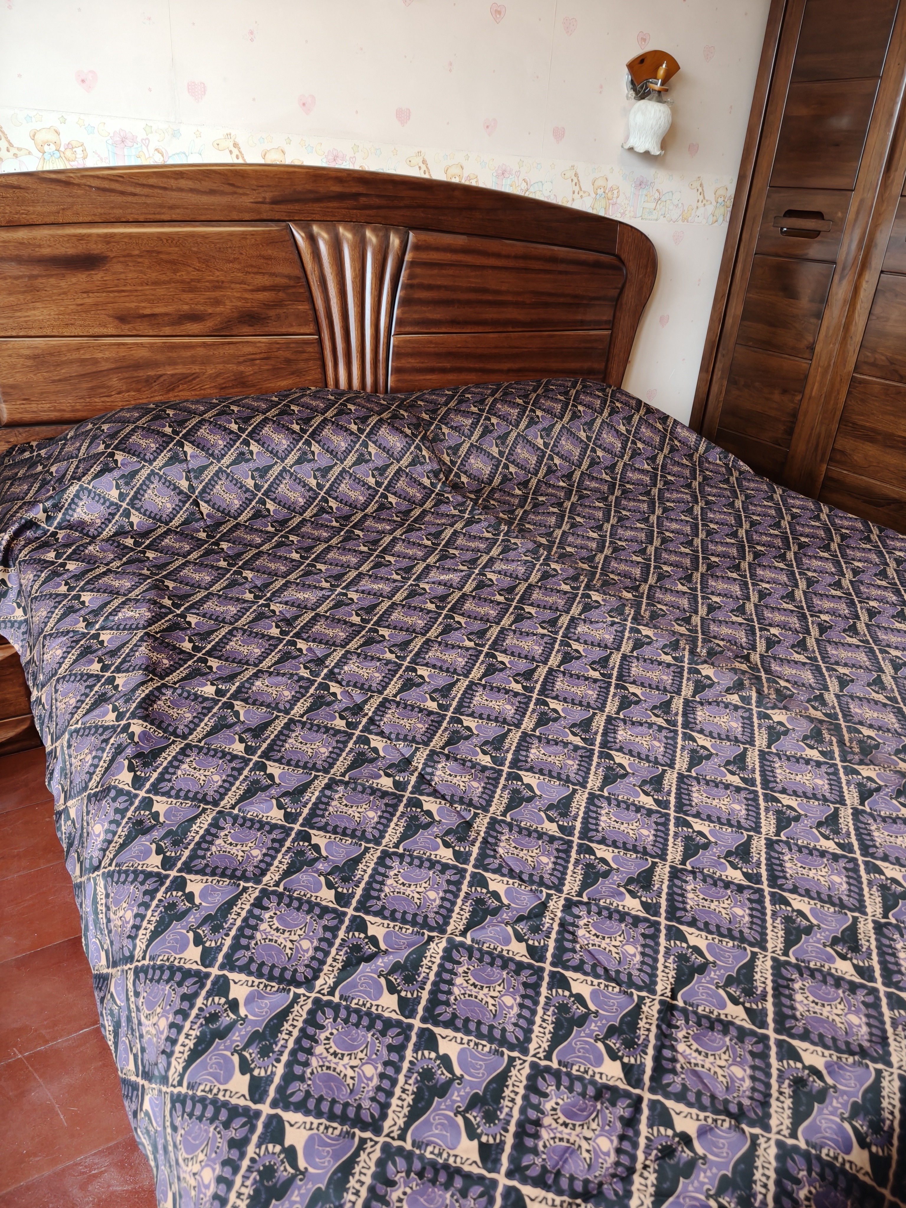 香云纱30姆米小重锻百分百桑蚕丝防滑单人被套床盖印花双面透气