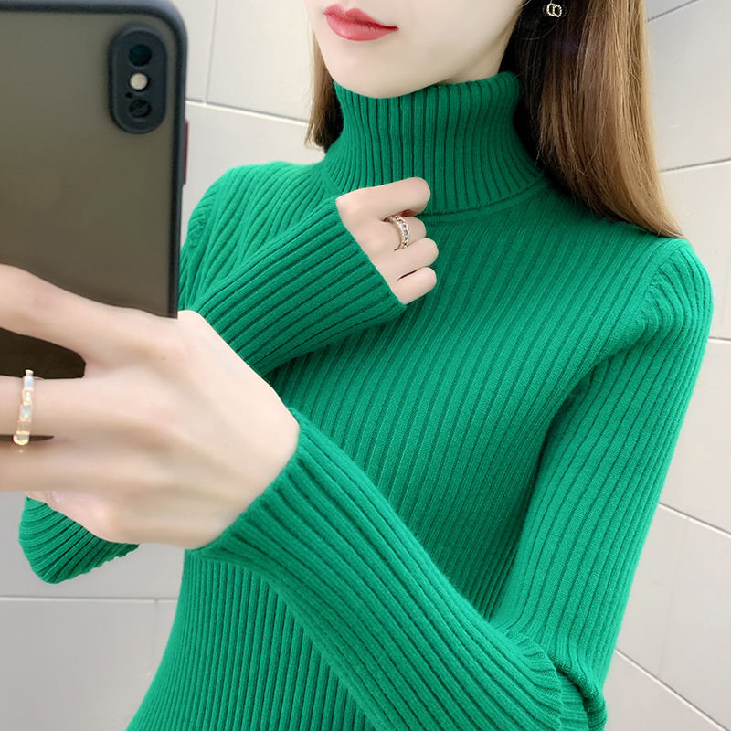 高领毛衣女秋冬新款2023洋气修身紧身显瘦长袖针织衫打底衫女冬