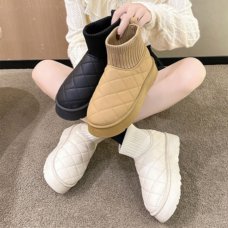 面包棉鞋女2023新款冬季时尚百搭加绒加厚保暖防水防滑雪地靴女鞋