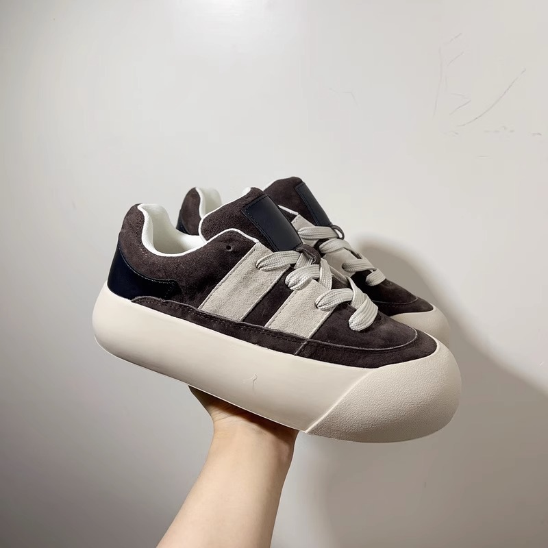 品牌清仓冬季回力休闲松糕大头蓬蓬拼色运动板鞋女厚底德训面包鞋