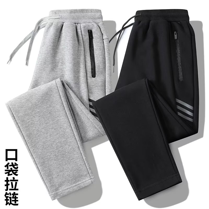 裤子男款夏季春秋宽松阔腿男裤直筒运动灰色卫裤男生工装休闲长裤