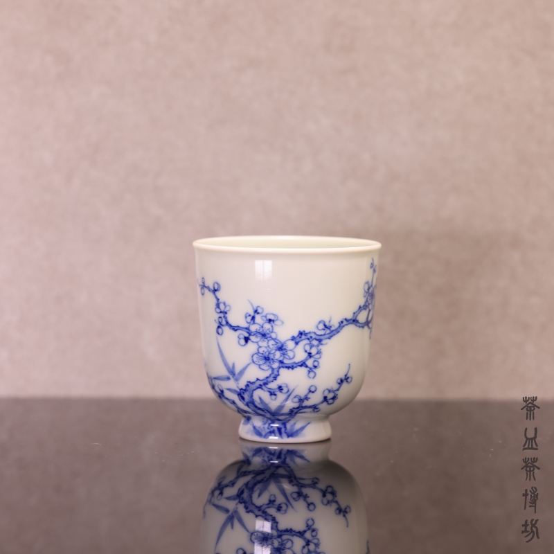 隐艺堂梅花杯陶瓷纯手工龙纹铃铛杯手绘全手工