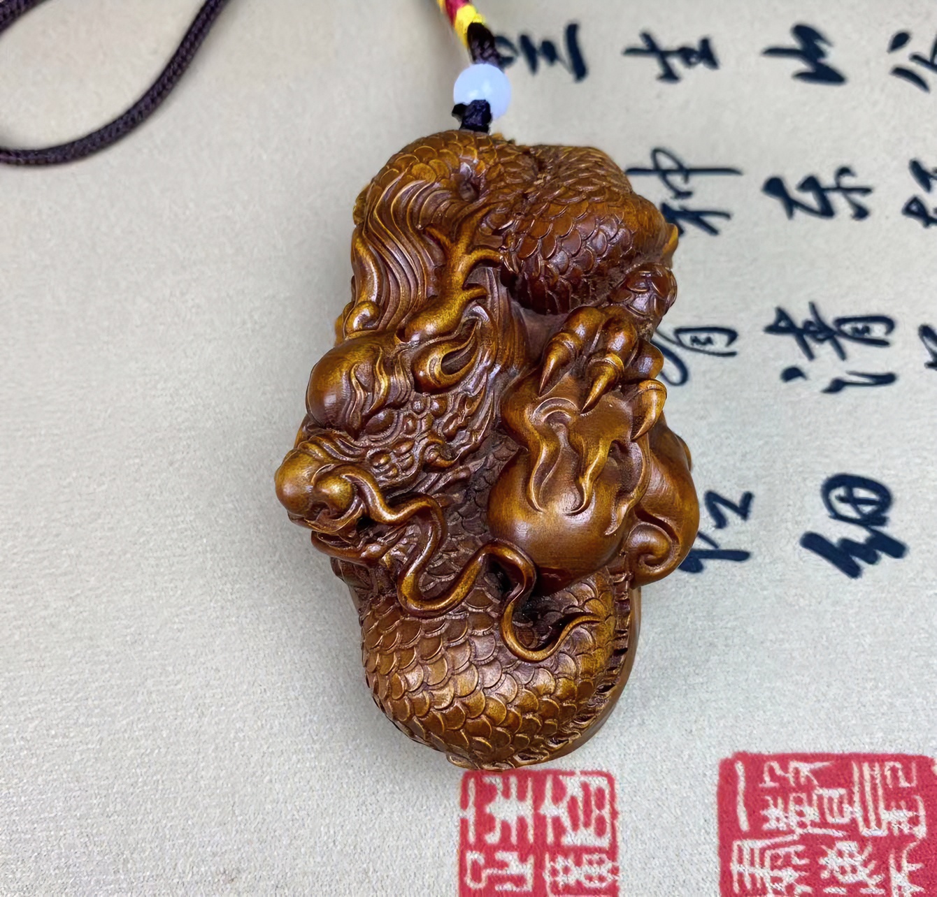 小叶黄杨木仿古（神龙见首不见尾）非遗文化工艺龙木雕长度8口径5