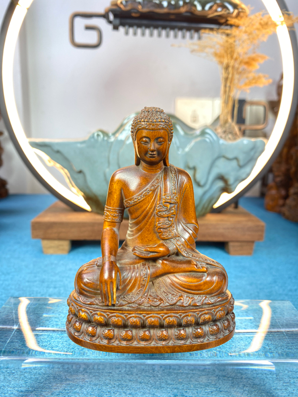 小叶黄杨木仿古做旧（释迦佛）摆件
