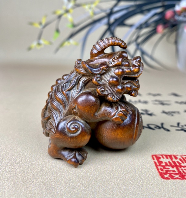 小叶黄杨木仿古做旧（独角皮修）