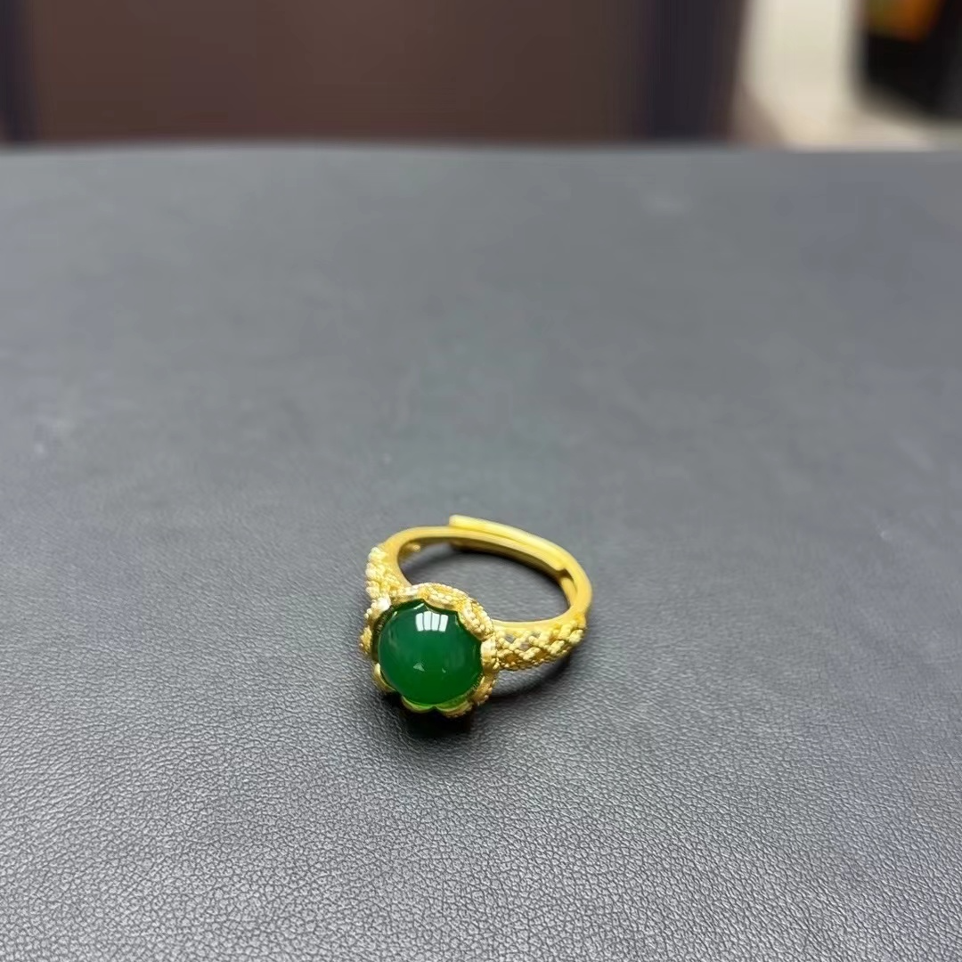 翡翠戒指14k金A117