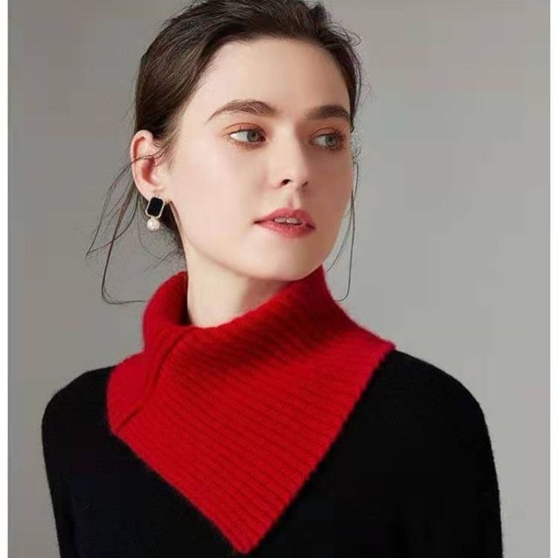 围脖女秋冬季加厚保暖纯色围巾韩版针织套头羊线护三角巾脖套