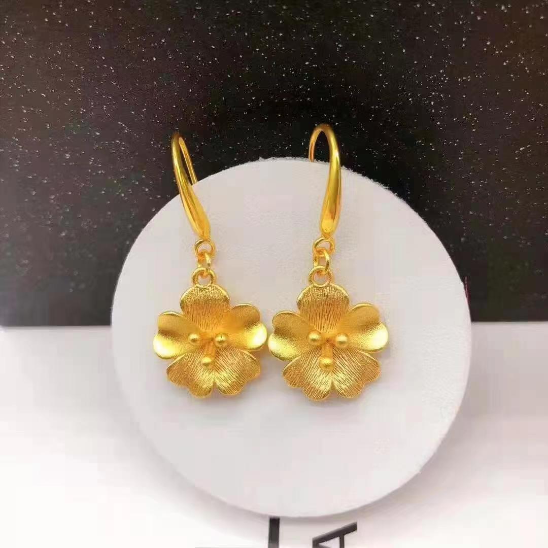 钛钢耳饰 气质如意花精美防过敏耳环