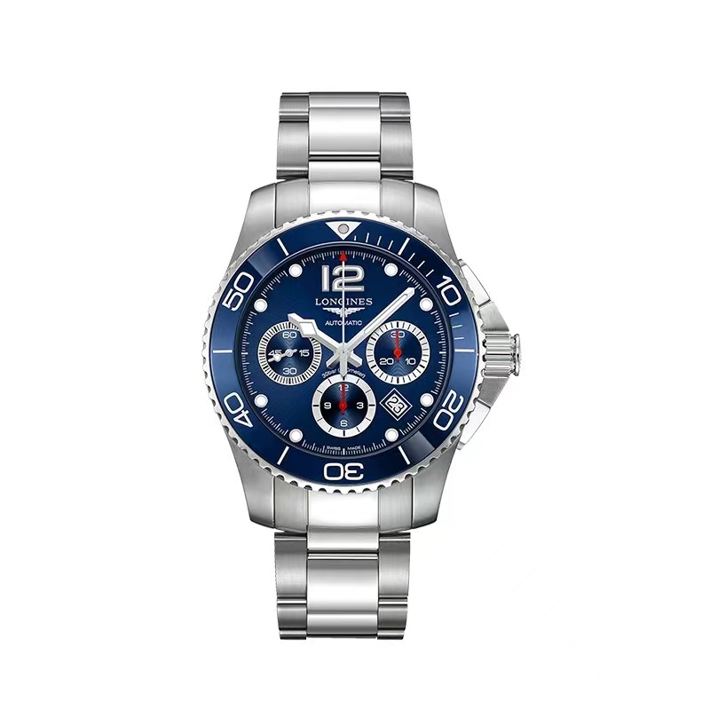 99新 Longines/浪琴 L3.783.4.96.6/康卡斯潜水多功能计时/表径41