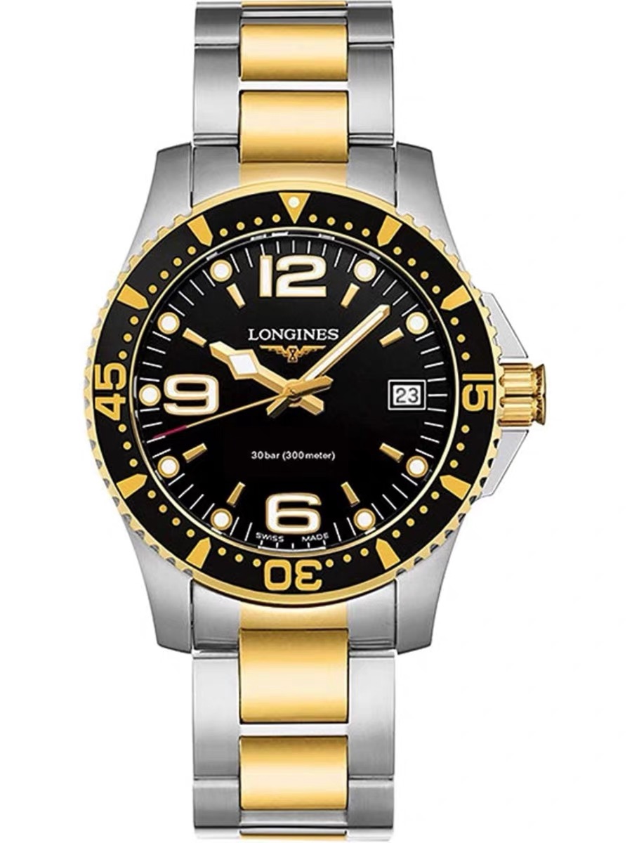 99新 Longines/浪琴 L3.742.3.56.7/康卡斯742潜水计时夜光41表径