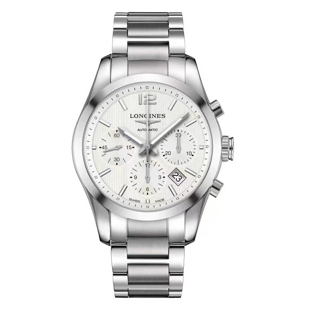 99新 Longines/浪琴 L2.786.4.76.6/康铂运动系列夜光三眼/表径41