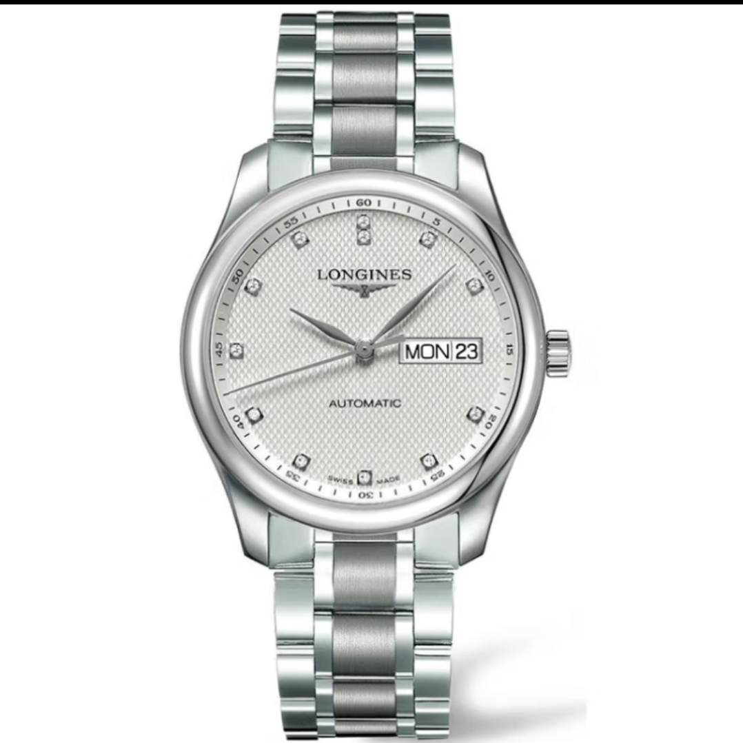 99新 Longines/浪琴  L2.755.4.77.6/755双日历原镶钻/表径38.5