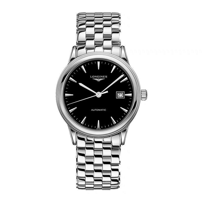 99新 Longines/浪琴 L4.774.4.52.6/军旗774黑盘条刻/35.6表径