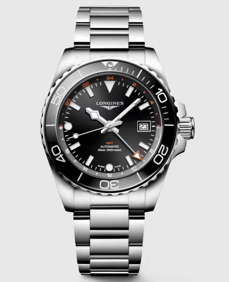 99新 Longines/浪琴 L3.890.4.56.6/康卡斯890双时区GMT/表径43