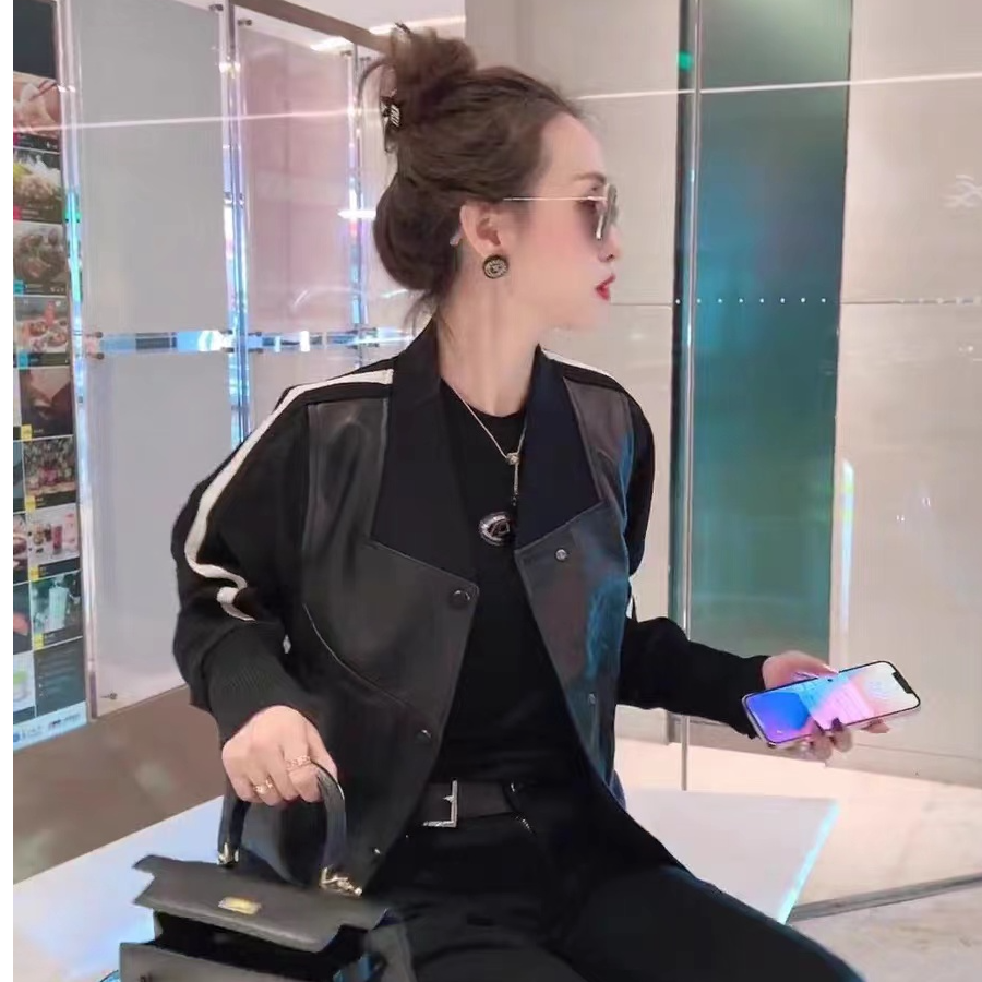 海宁真皮皮衣外套女绵羊皮2025春秋款头层羊皮夹克棒球服女士上衣