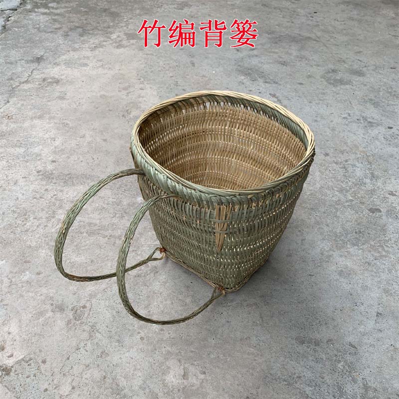 竹编背篓大小背篼逛街赶场采茶儿童水果采摘家用摄影道具表演装饰