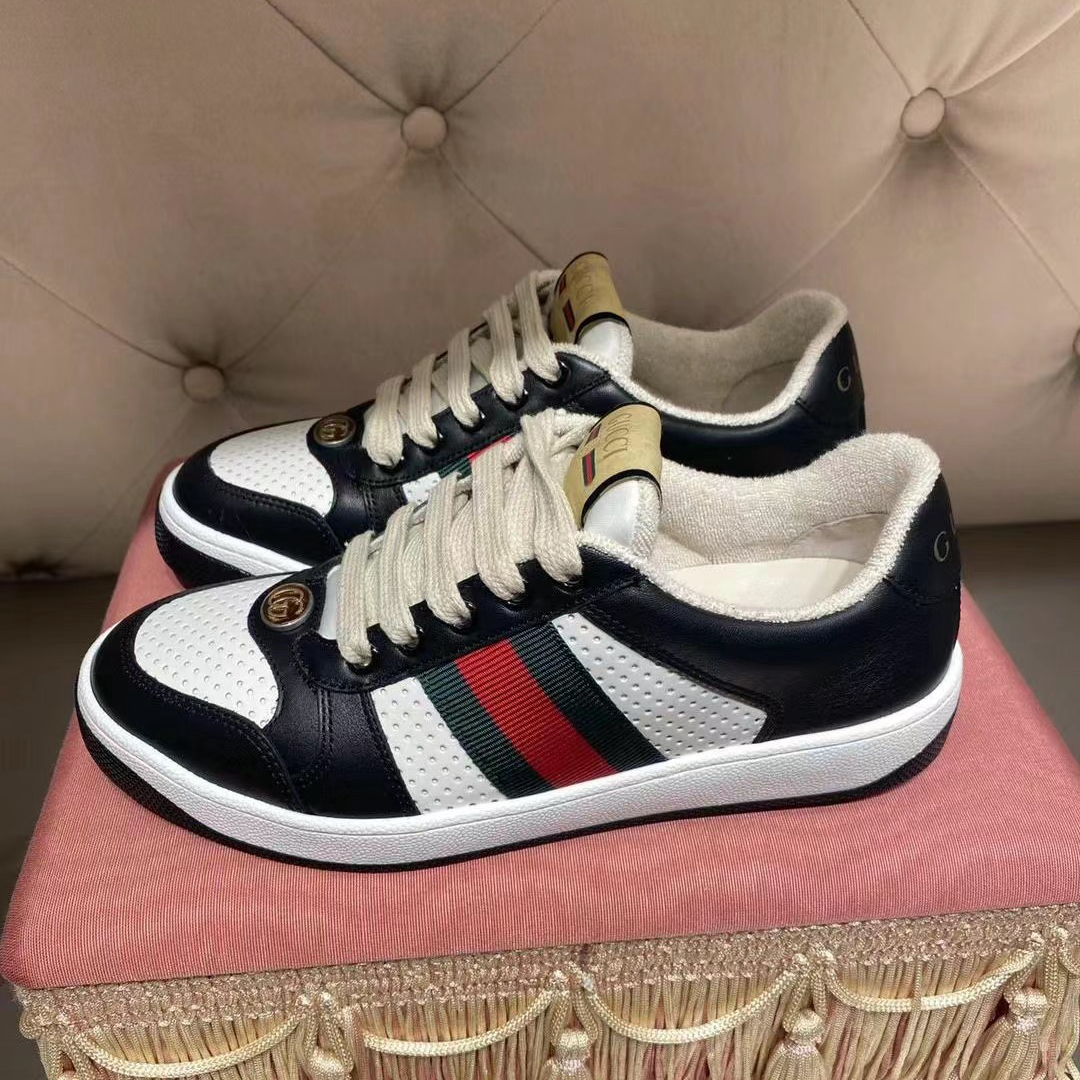 全新未使用 GUCCI/古驰 肖战同款运动鞋/百搭黑白色脏脏鞋/546163
