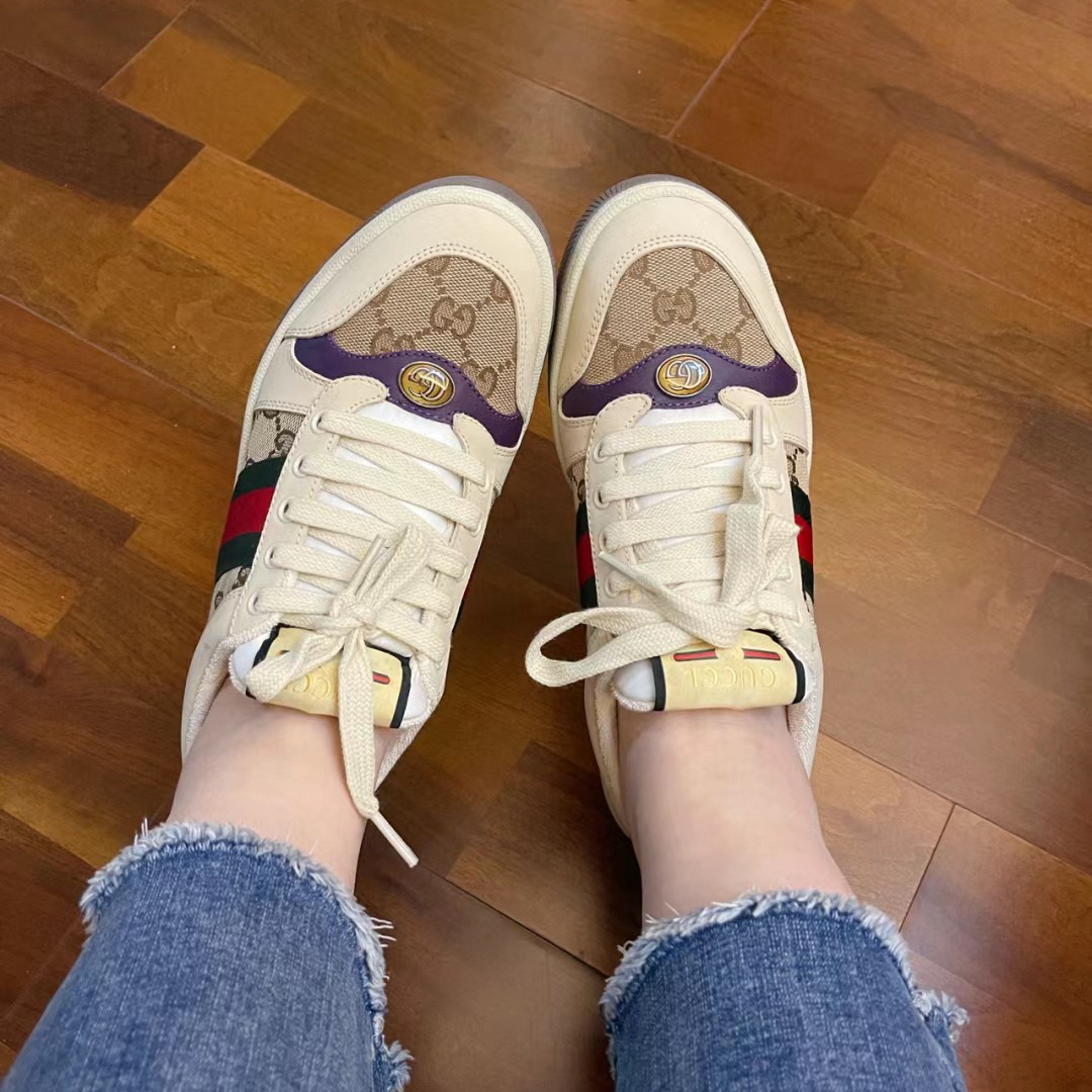 全新未使用 GUCCI/古驰 女士乌木紫色脏脏鞋/百搭款小脏鞋/677423