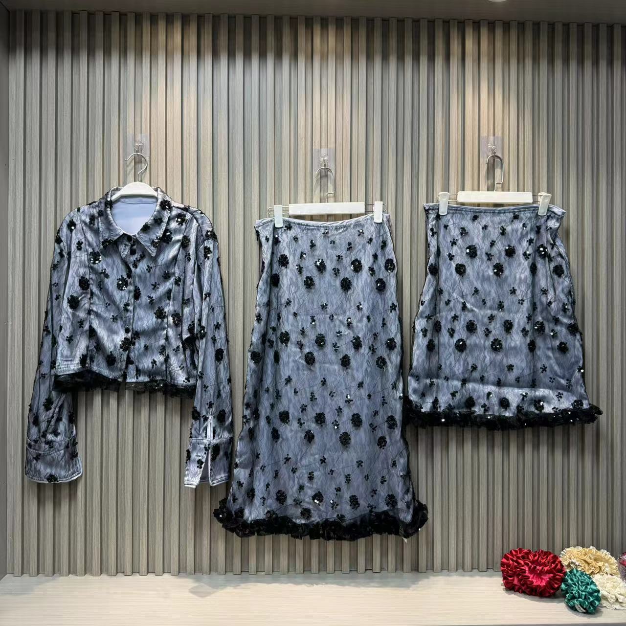 MONA 蕾丝设计感小众高级外套中腰半身裙短裙套装女 2024夏季新款