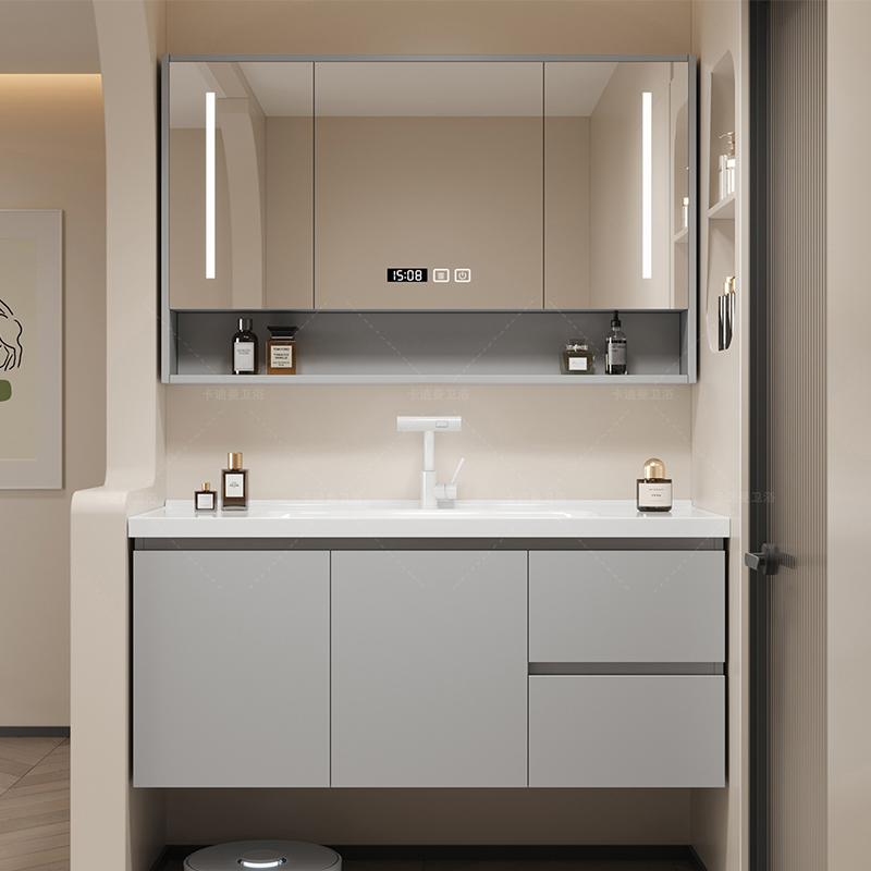 简约浴室柜智能卫生间洗手盆洗漱台洗漱台洗脸台盆组合卫浴柜