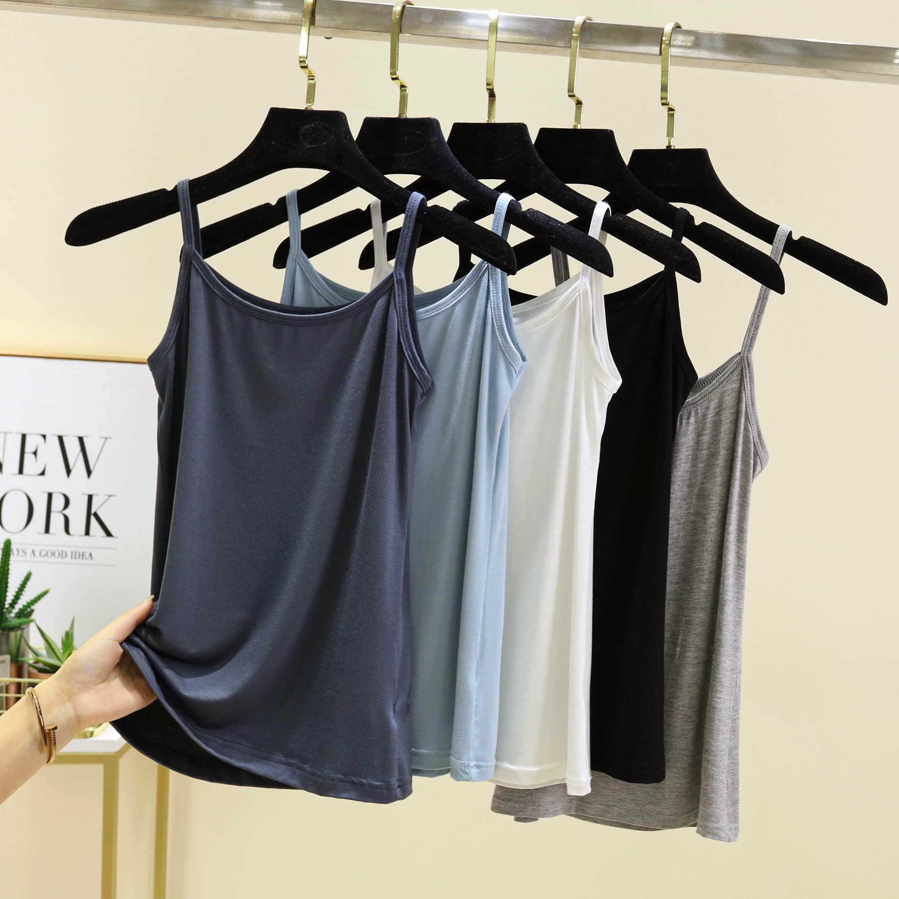 【951-1000】夏季百搭多色修身韩版吊带上衣女