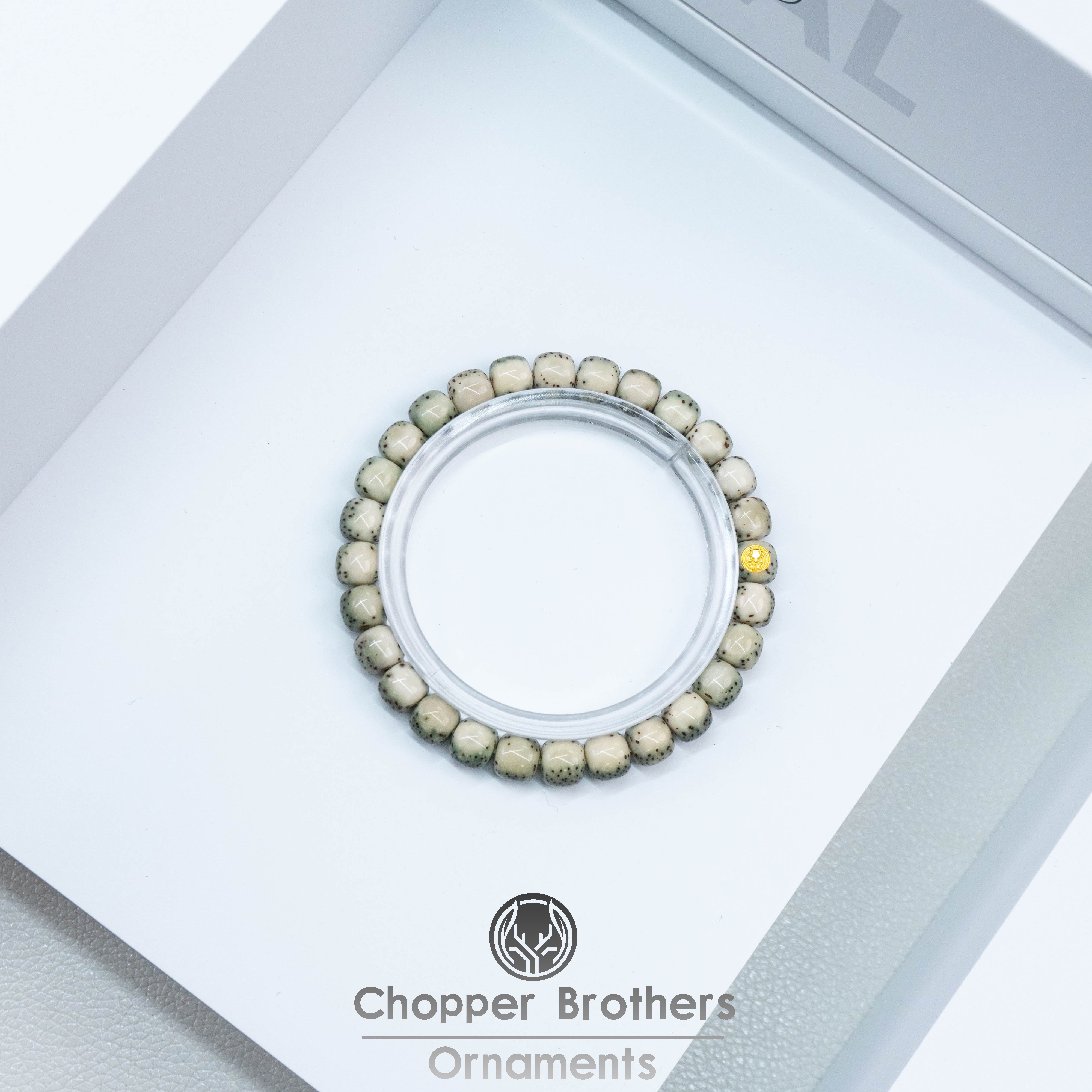 118  SSS级金标绿背河豚星月菩提手串8x7mm（礼盒）