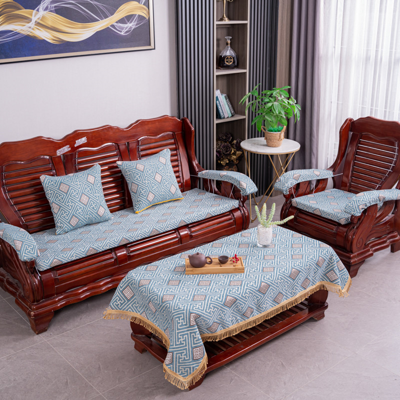 四季通用防滑可拆洗实木沙发垫简约现代红木椅加硬高密度海绵座垫